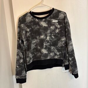 Converse Black and Gray Crewneck Sweater With Side Zippers Kids Size XL